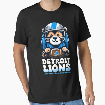 Detroit Lions Football Mascot T-Shirt - Fun Novelty Design for Adults - T-Shirt, Sweatshirt, Hoodie