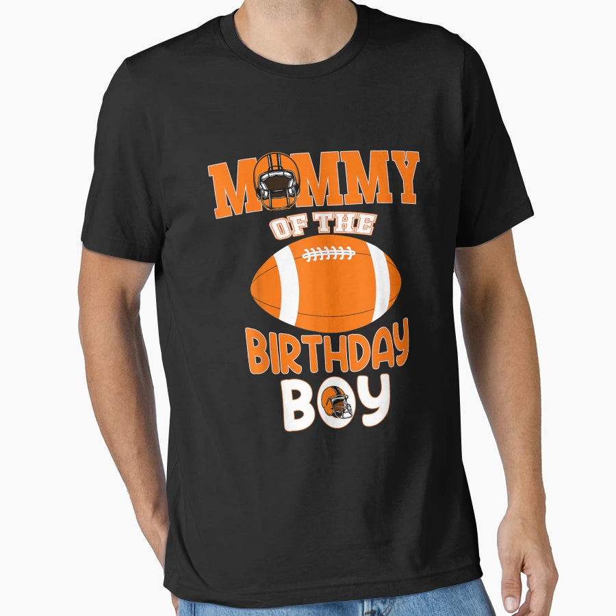 Mommy Birthday American Football Party T-Shirt - Minimalist Print Men Women - T-Shirt, Sweatshirt, Hoodie
