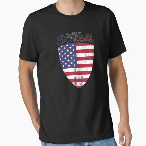 American Flag Lacrosse T-Shirt - Trendy Graphic for Adults - T-Shirt, Sweatshirt, Hoodie