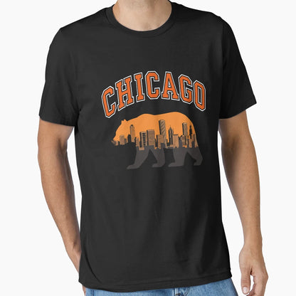 Chicago Bear Skyline Iconic City T-Shirt - Novelty Apparel Men Women - T-Shirt, Sweatshirt, Hoodie