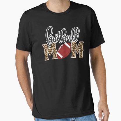 Football Mom Leopard Proud Womens T-Shirt - Custom Art Print Men Women - T-Shirt, Sweatshirt, Hoodie