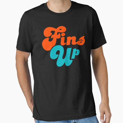 Fins Up Miami Football T-Shirt - Novelty Apparel Unisex - T-Shirt, Sweatshirt, Hoodie
