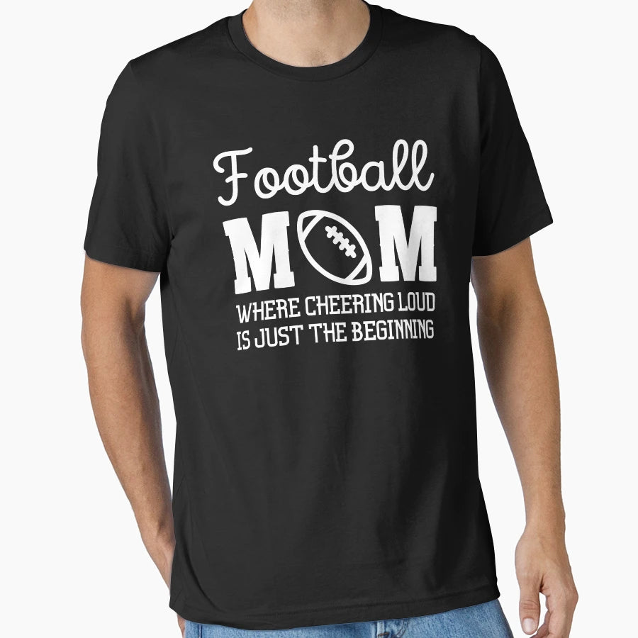 Funny Football Mom T-Shirt - Minimalist Print for Adults - T-Shirt, Sweatshirt, Hoodie