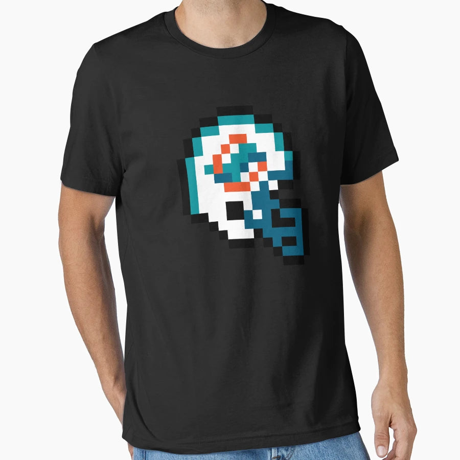 Miami Dolphins 8 Bit Football T-Shirt - Aesthetic Graphic for Adults - T-Shirt, Sweatshirt, Hoodie