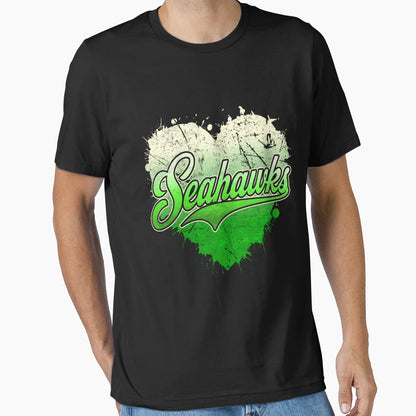 Seahawks Heart T-Shirt - Custom Art Print Men Women - T-Shirt, Sweatshirt, Hoodie