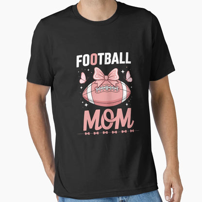 Breast Cancer Awareness Football Mom T-Shirt - Aesthetic Graphic for Adults - T-Shirt, Sweatshirt, Hoodie