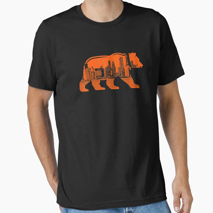 Downtown Chicago City Skyline Walking T-Shirt - Fun Novelty Design Unisex - T-Shirt, Sweatshirt, Hoodie