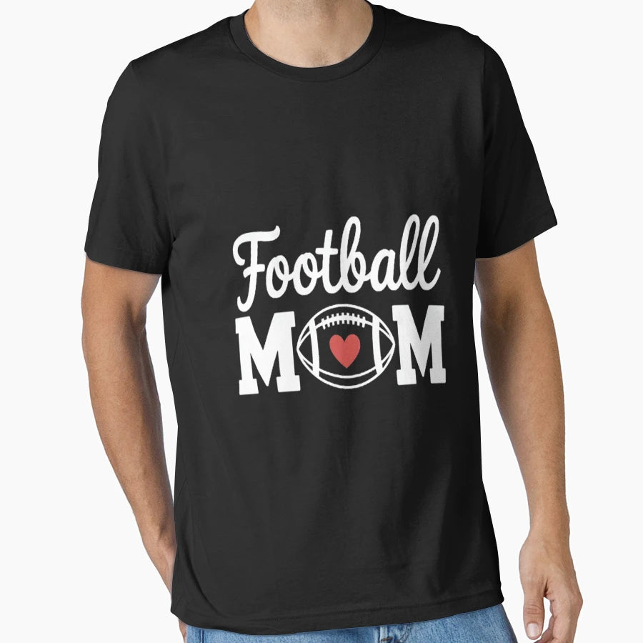 Mom Leopard Football Love Football T-Shirt - Novelty Apparel for Adults - T-Shirt, Sweatshirt, Hoodie
