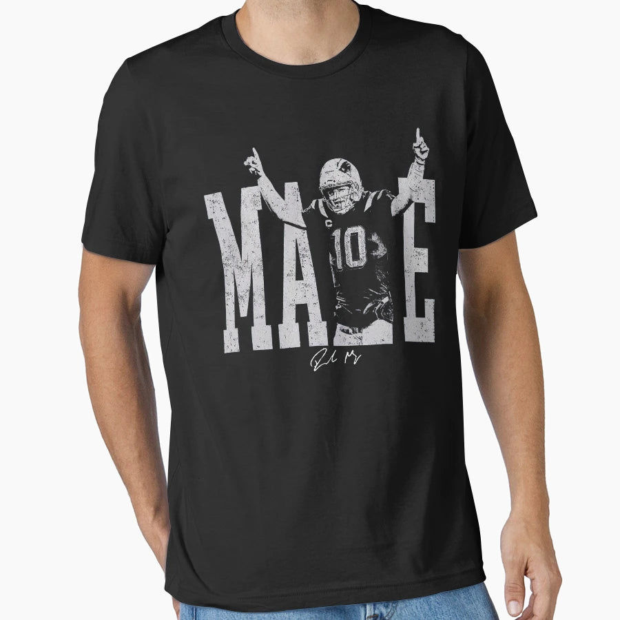 Drake Maye New England Football T-Shirt - Custom Art Print Men Women - T-Shirt, Sweatshirt, Hoodie