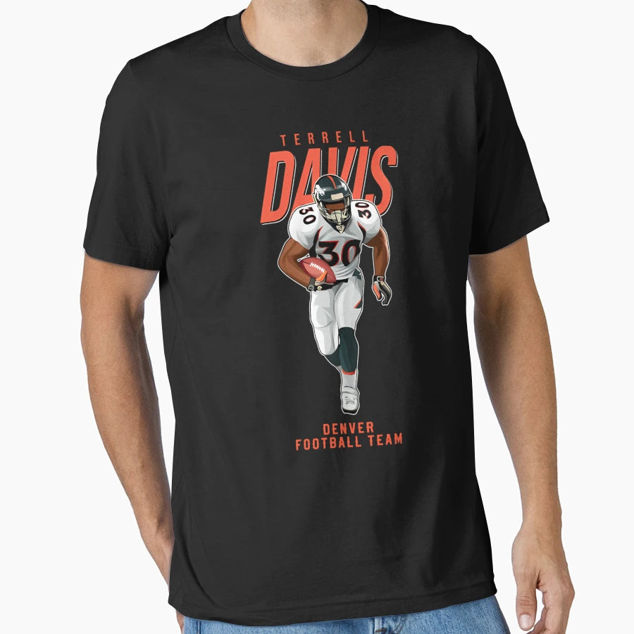 Terrell Davis 30 Denver Football Team T-Shirt - Graphic Print for Adults - T-Shirt, Sweatshirt, Hoodie