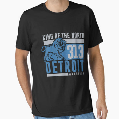 King North Detroit 313 T-Shirt - Novelty Apparel for Adults - T-Shirt, Sweatshirt, Hoodie