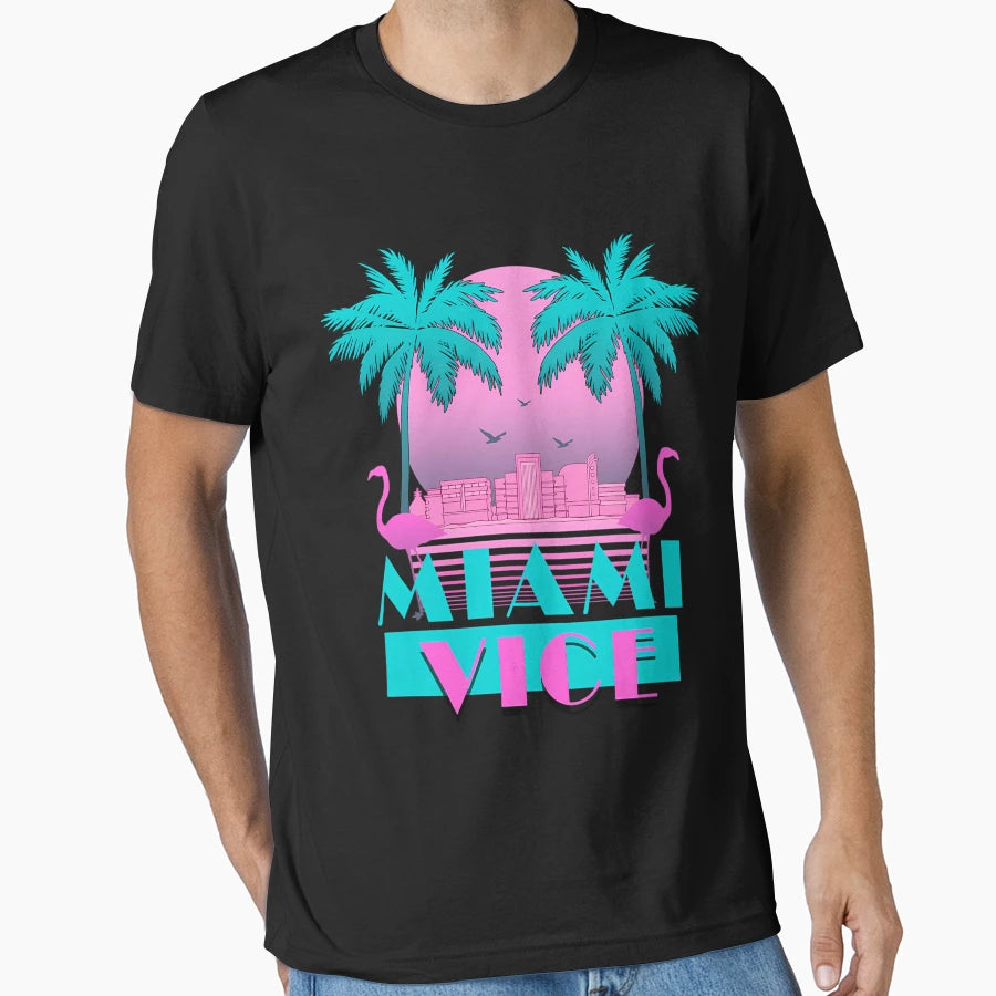 Miami Vice 80S T-Shirt - Minimalist Print for Adults - T-Shirt, Sweatshirt, Hoodie