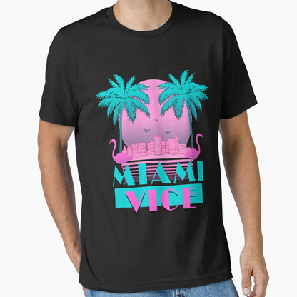 Miami Vice 80S T-Shirt - Minimalist Print for Adults - T-Shirt, Sweatshirt, Hoodie