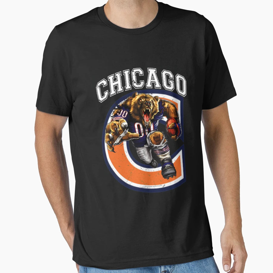 Chicago Football T-Shirt - Custom Art Print for Adults - T-Shirt, Sweatshirt, Hoodie