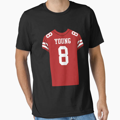 Steve Young 8 Jersey T-Shirt - Aesthetic Graphic Unisex - T-Shirt, Sweatshirt, Hoodie
