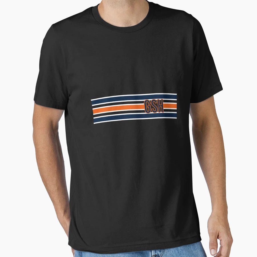 Chicago Bears Inspired Gsh Stripes T-Shirt - Novelty Apparel for Adults - T-Shirt, Sweatshirt, Hoodie