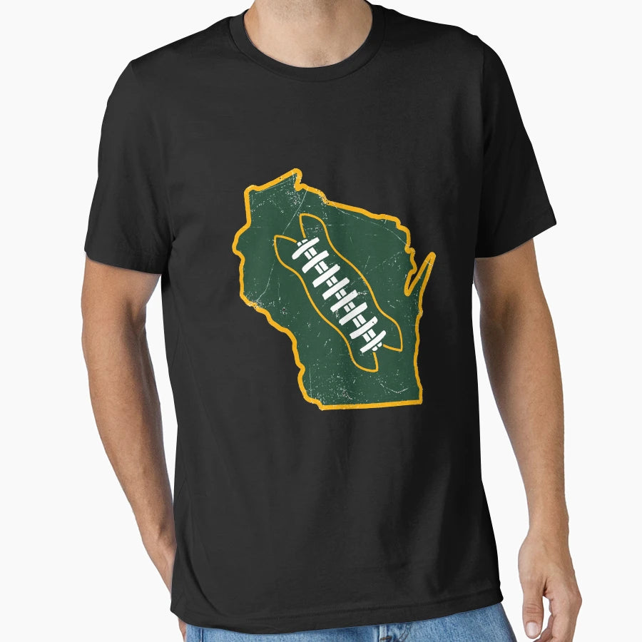 Wisconsin Football White T-Shirt - Novelty Apparel for Adults - T-Shirt, Sweatshirt, Hoodie