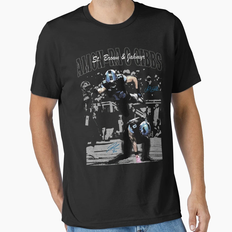 Amon Ra St Brown JG Detroit Football T-Shirt - Unique Graphic Unisex - T-Shirt, Sweatshirt, Hoodie