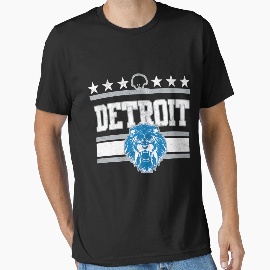 Etroit Football Roaring Lion Pride T-Shirt - Aesthetic Graphic Men Women - T-Shirt, Sweatshirt, Hoodie