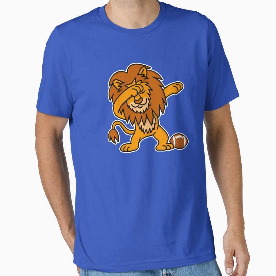 Dab Dabbing Lion Rugby American T-Shirt - Fun Novelty Design Men Women - T-Shirt, Sweatshirt, Hoodie