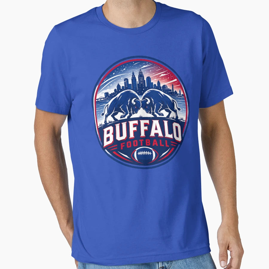 Buffalo Football City Skyline T-Shirt - Fun Novelty Design for Adults - T-Shirt, Sweatshirt, Hoodie