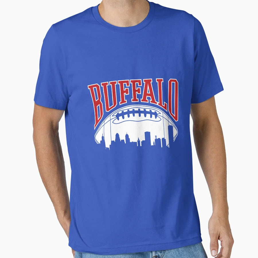 Buffalo Football Skyline New York T-Shirt - Minimalist Print for Adults - T-Shirt, Sweatshirt, Hoodie