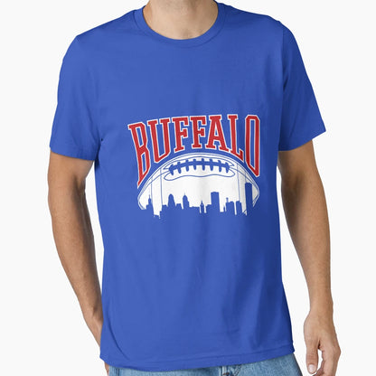 Buffalo Football Skyline New York T-Shirt - Minimalist Print for Adults - T-Shirt, Sweatshirt, Hoodie