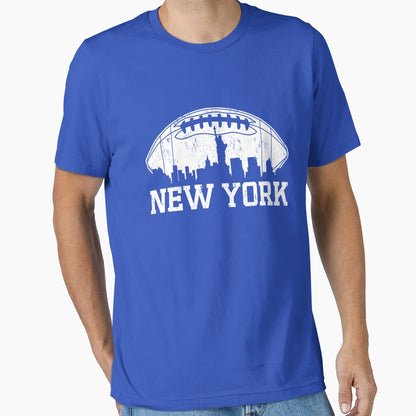 New York Skyline Football Team Giants T-Shirt - Custom Art Print Men Women - T-Shirt, Sweatshirt, Hoodie