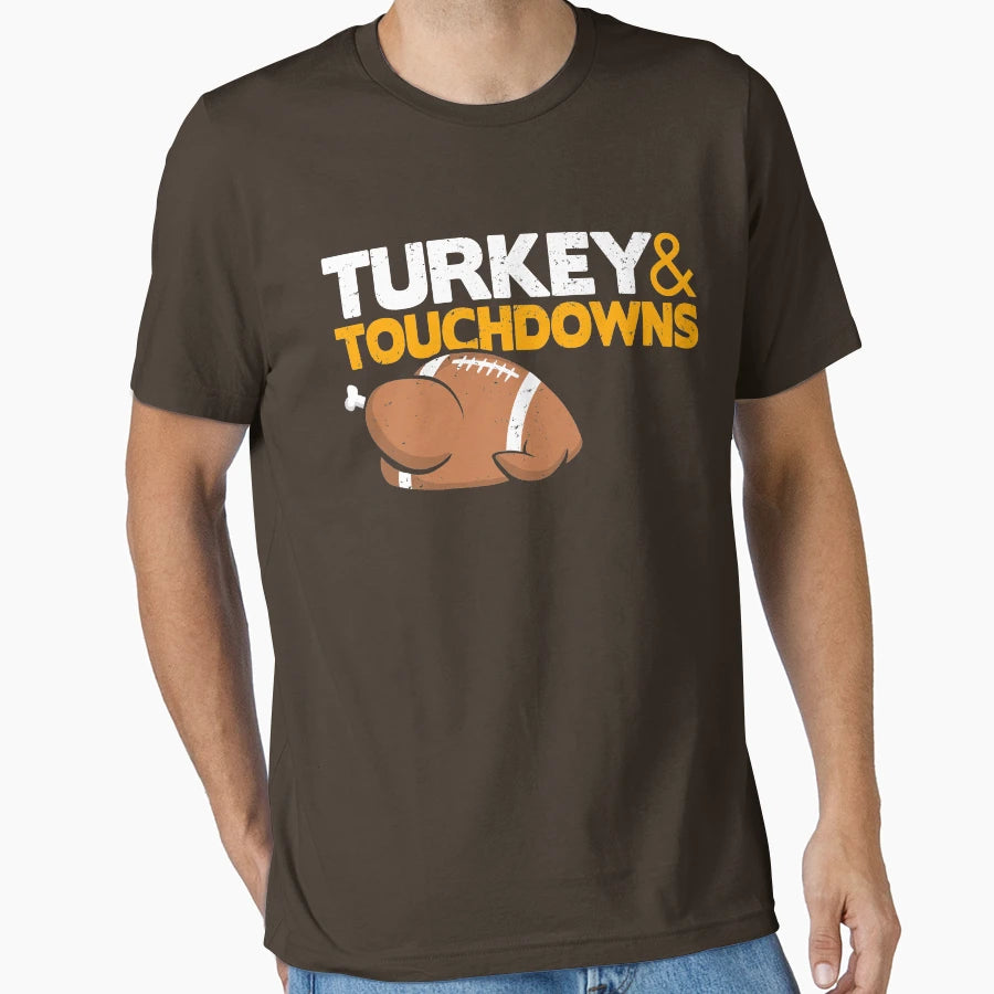 Thanksgiving Football Turkey And T-Shirt - Minimalist Print for Adults - T-Shirt, Sweatshirt, Hoodie