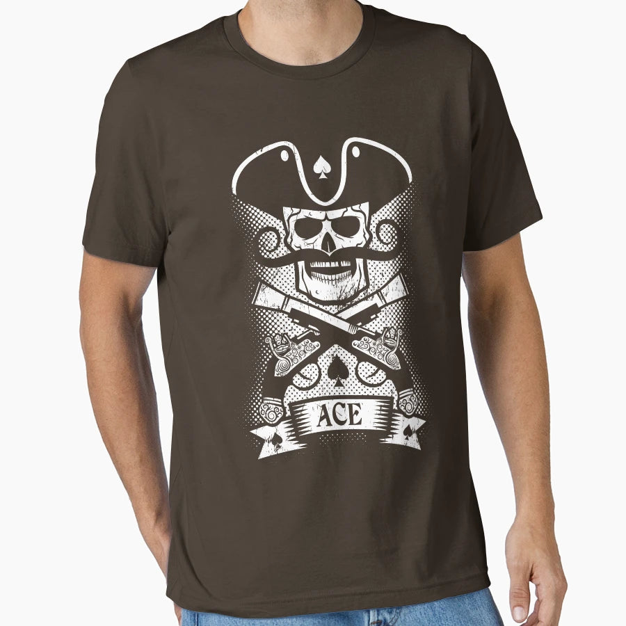 Pirate Skull Logo Grunge T-Shirt - Casual Everyday Wear for Adults - T-Shirt, Sweatshirt, Hoodie