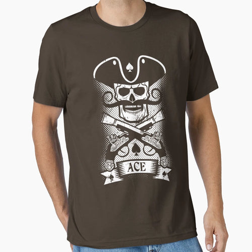 Pirate Skull Logo Grunge T-Shirt - Casual Everyday Wear for Adults - T-Shirt, Sweatshirt, Hoodie