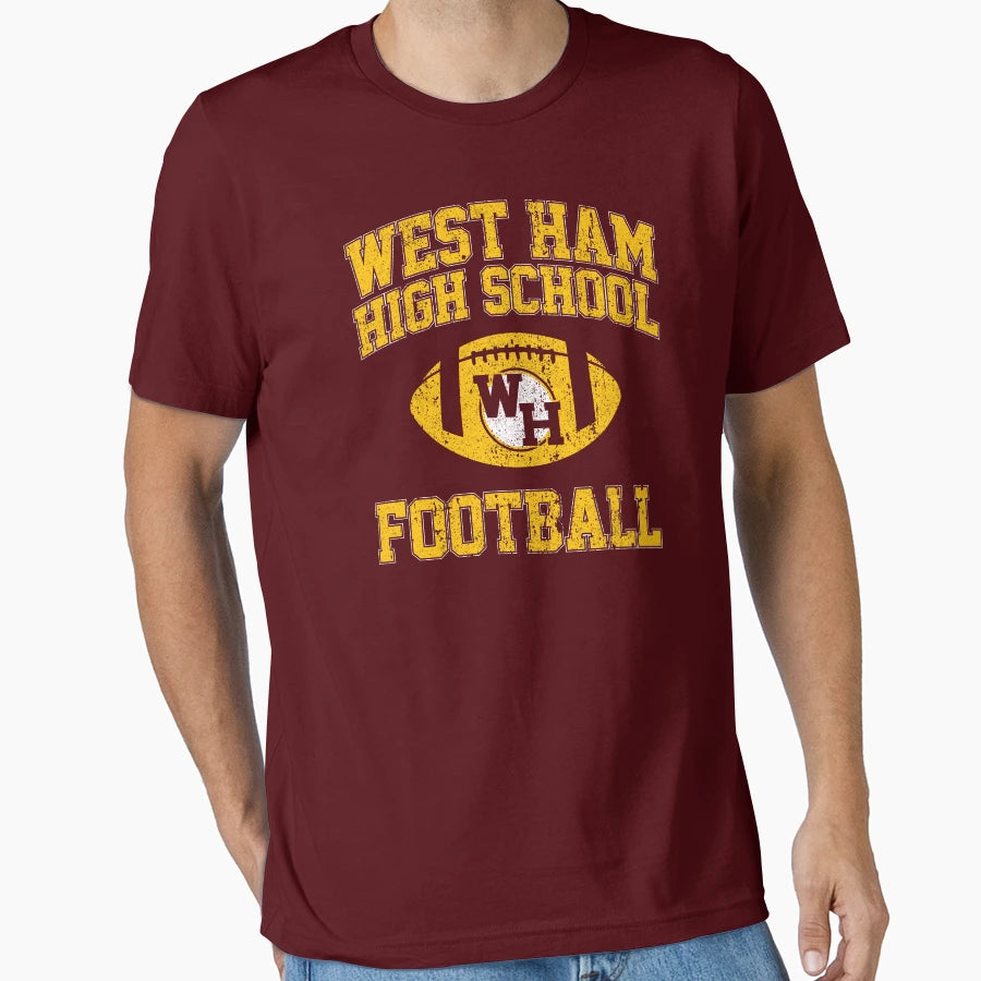 West Ham High School Football T-Shirt - Unique Graphic Unisex - T-Shirt, Sweatshirt, Hoodie