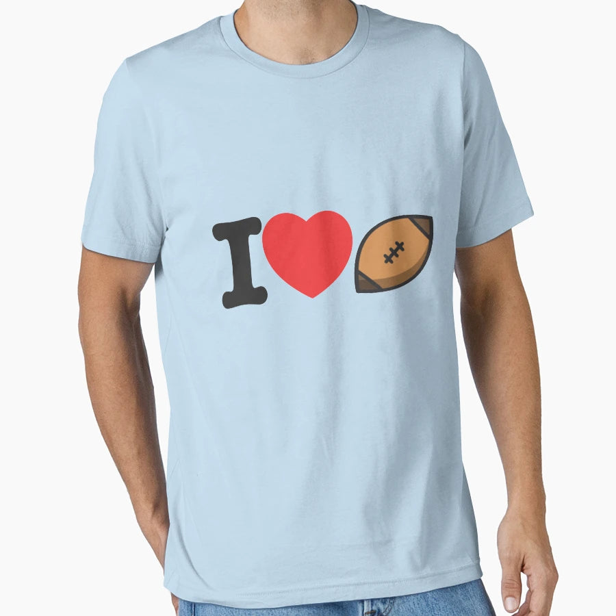 I Love Football T-Shirt - Minimalist Print for Adults - T-Shirt, Sweatshirt, Hoodie