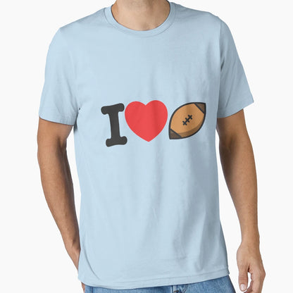 I Love Football T-Shirt - Minimalist Print for Adults - T-Shirt, Sweatshirt, Hoodie