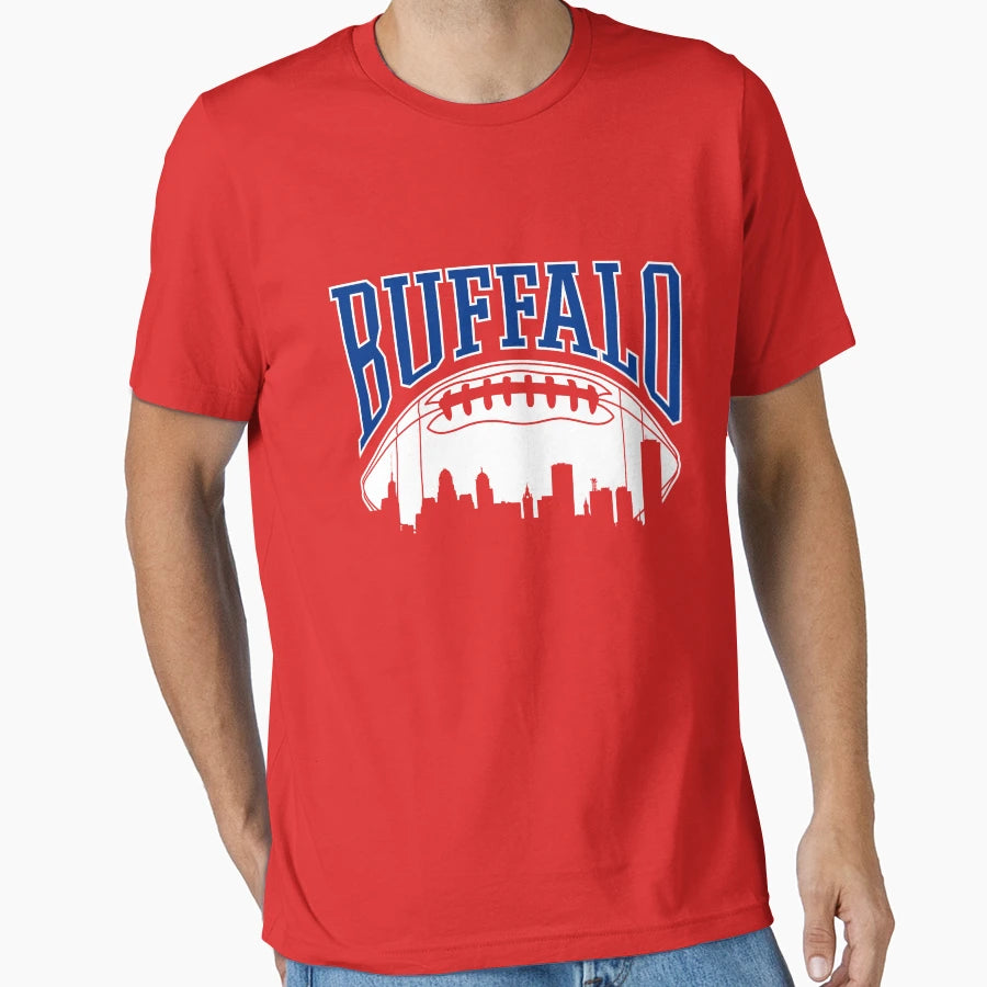 Buffalo Football Skyline New York T-Shirt - Fun Novelty Design Unisex - T-Shirt, Sweatshirt, Hoodie
