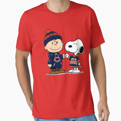 Charlie Brown And Snoopy Chicago Bears T-Shirt - Novelty Apparel Unisex - T-Shirt, Sweatshirt, Hoodie