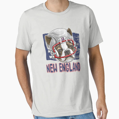 New England Sports Footballer Dog T-Shirt - Novelty Apparel Men Women - T-Shirt, Sweatshirt, Hoodie