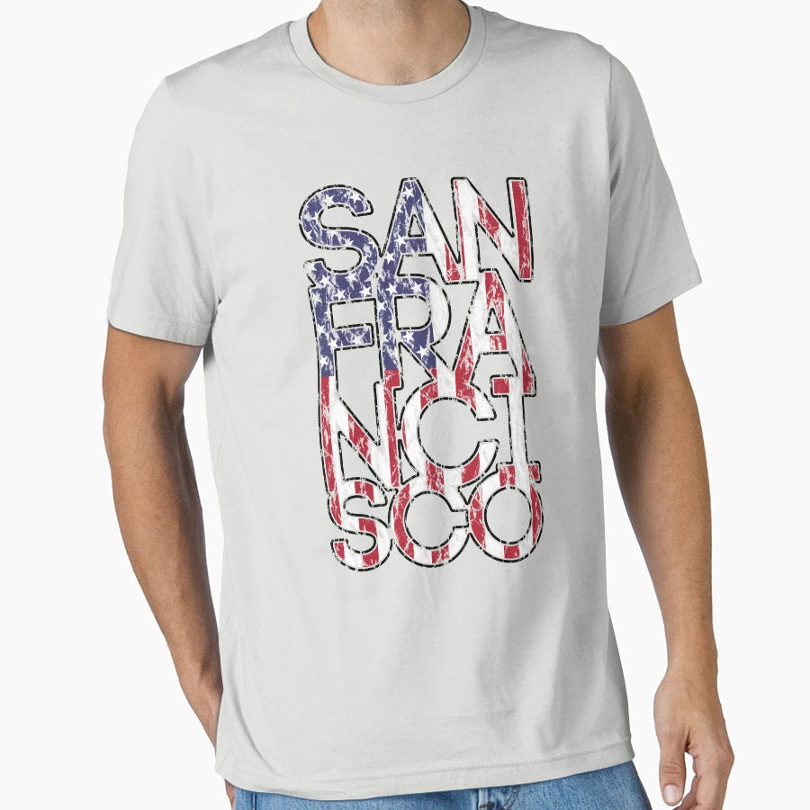 Us Flag City San Francisco T-Shirt - Custom Art Print for Adults - T-Shirt, Sweatshirt, Hoodie