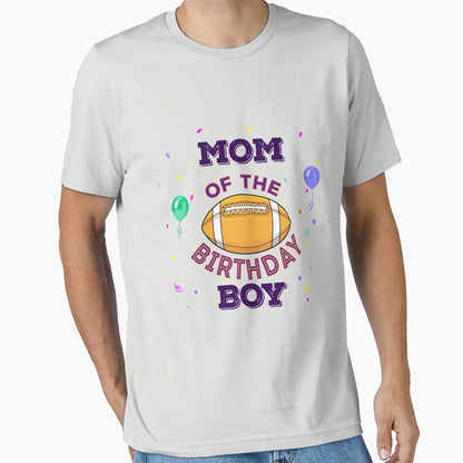 Mom American Football Birthday Dark Text T-Shirt - Minimalist Print Unisex - T-Shirt, Sweatshirt, Hoodie