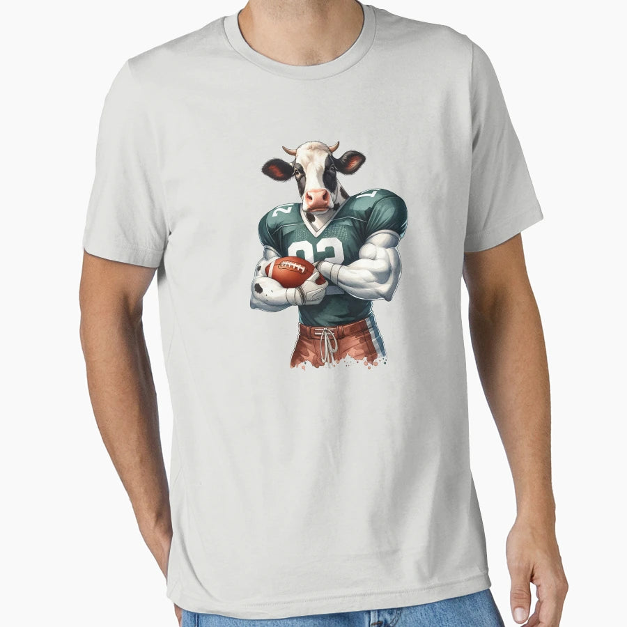 Cow Amarican Football T-Shirt - Custom Art Print Men Women - T-Shirt, Sweatshirt, Hoodie