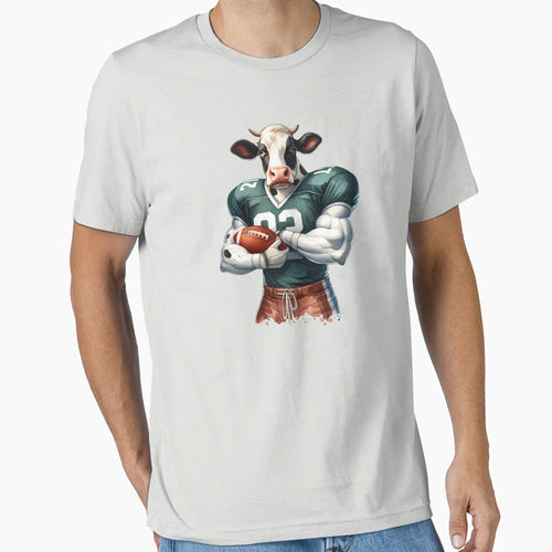 Cow Amarican Football T-Shirt - Custom Art Print Men Women - T-Shirt, Sweatshirt, Hoodie