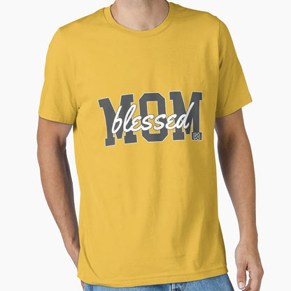 Blessed Mom Varsity Typography Mothers T-Shirt - Custom Art Print Unisex - T-Shirt, Sweatshirt, Hoodie