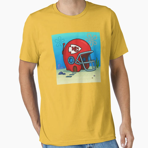 Underwater Kc Football Art T-Shirt - Minimalist Print Men Women - T-Shirt, Sweatshirt, Hoodie