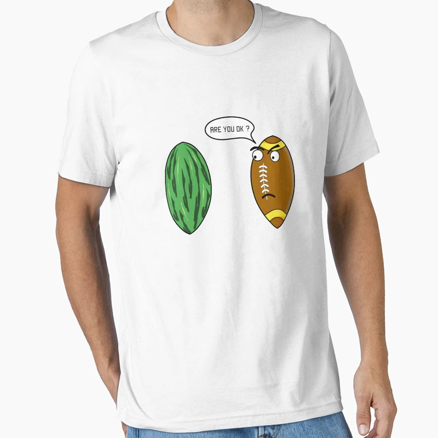 Scene Melon And Rugby Ball T-Shirt - Fun Novelty Design for Adults - T-Shirt, Sweatshirt, Hoodie