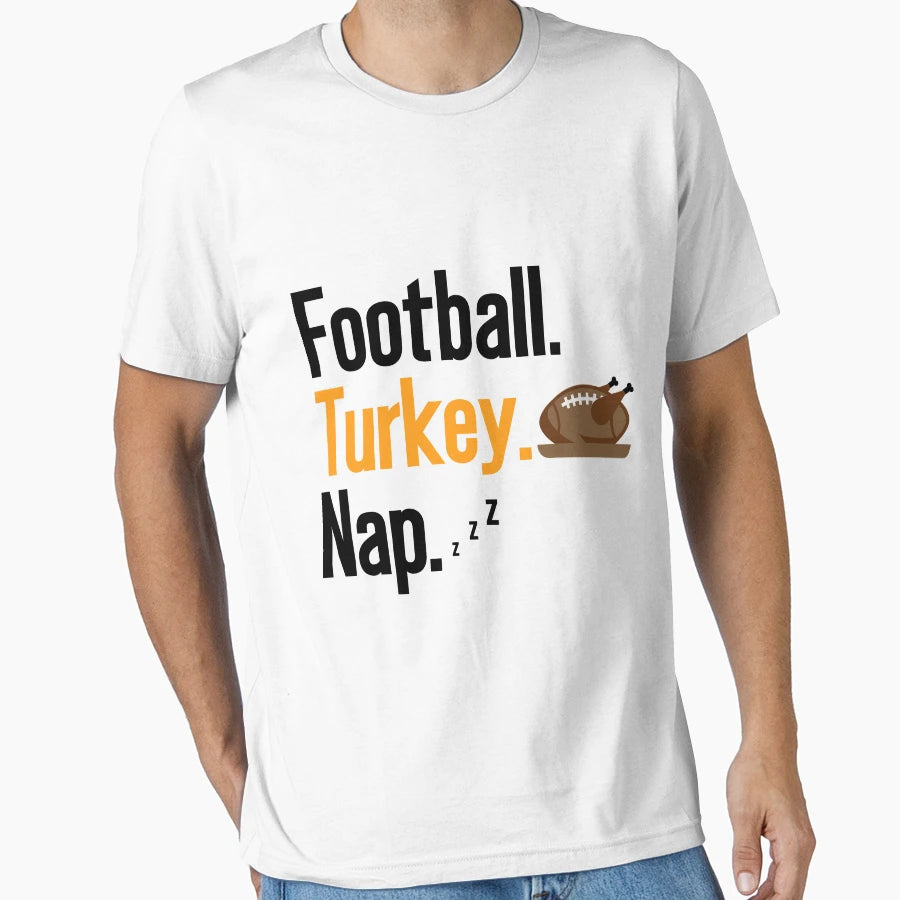 Football Turkey Nap Thanksgiving Funny T-Shirt - Unique Graphic for Adults - T-Shirt, Sweatshirt, Hoodie