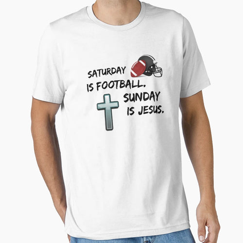 Saturday Is Football Sunday Is Jesus T-Shirt - Unique Graphic for Adults - T-Shirt, Sweatshirt, Hoodie