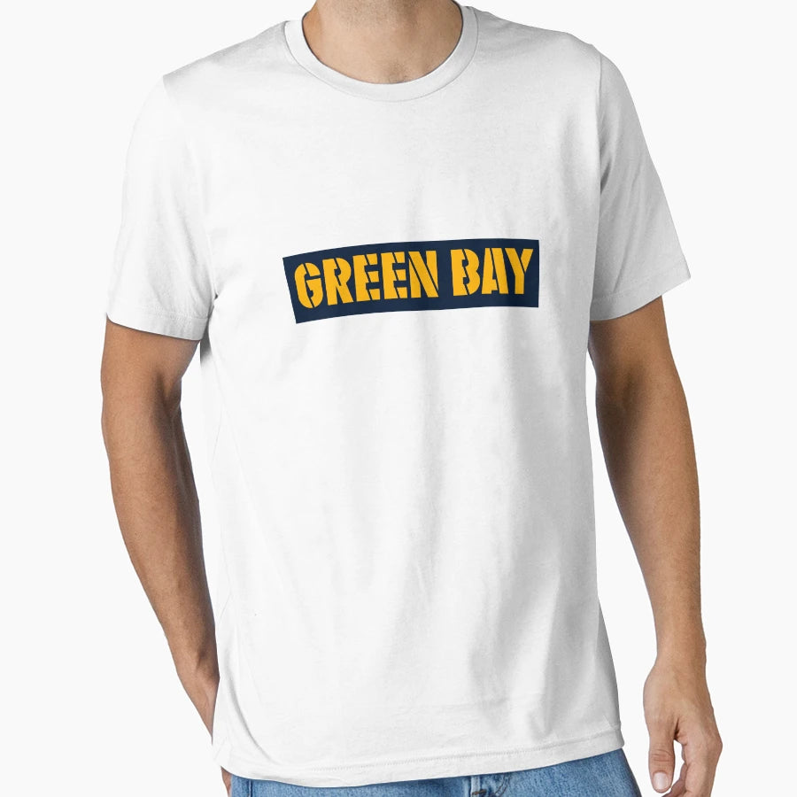 Green Bay Stencil T-Shirt - Minimalist Print for Adults - T-Shirt, Sweatshirt, Hoodie