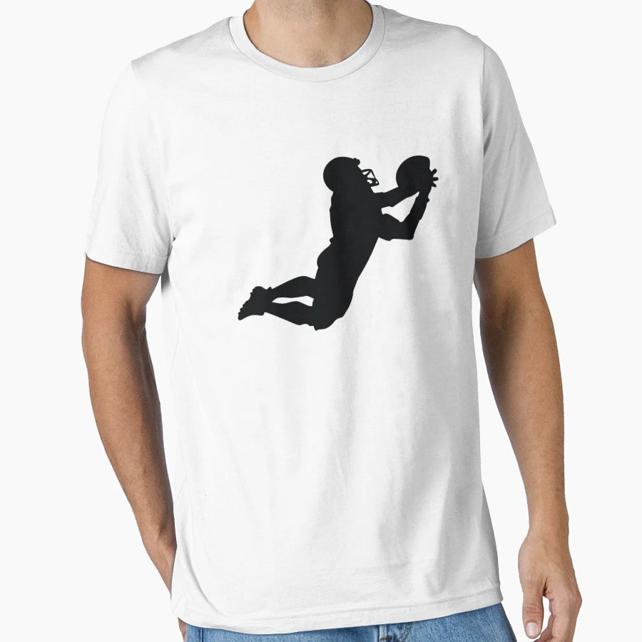 Football Player Action Silhouette T-Shirt - Minimalist Print for Adults - T-Shirt, Sweatshirt, Hoodie