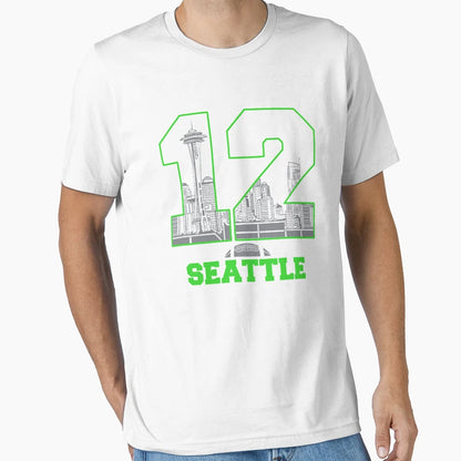 12 Seattle American Football T-Shirt - Novelty Apparel Unisex - T-Shirt, Sweatshirt, Hoodie