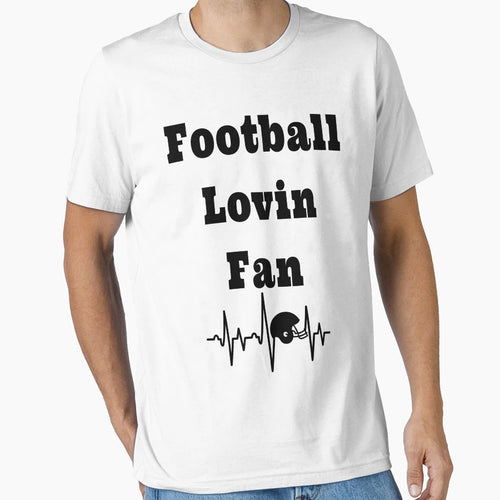 Football Lovin Fan Football Heartbeat T-Shirt - Aesthetic Graphic Men Women - T-Shirt, Sweatshirt, Hoodie
